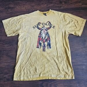 Vintage 90’s Factory Artwear Sun Dance Skull T-Shirt XL Mens Native American